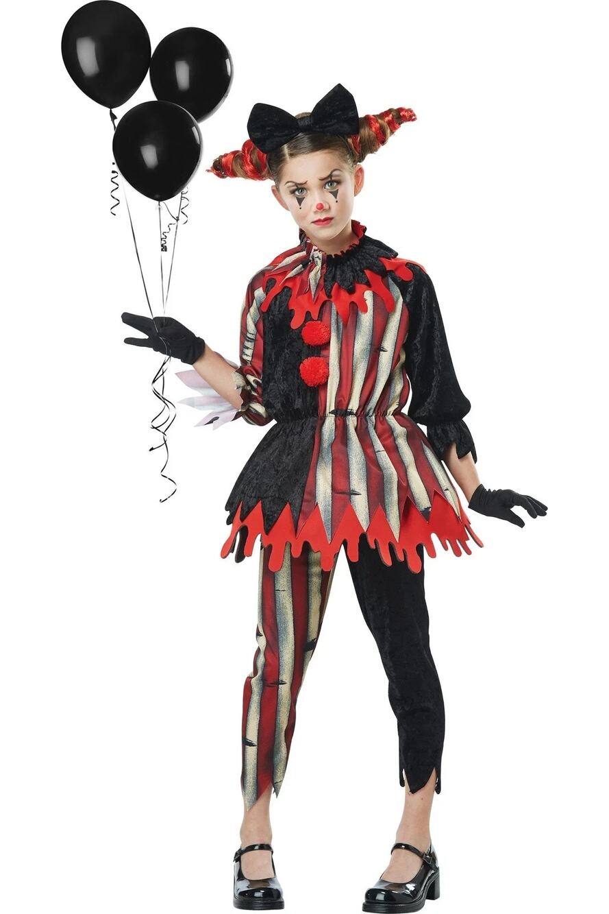 New Girls's - Dark Carnival Clown - Halloween Costume Size L 10-12